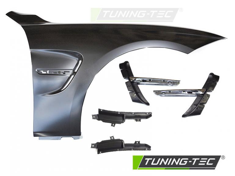 Upgrade Sport Design Kotflügel Vorn (links+rechts) für BMW 4er F32 / F33 /F36 13-19 mit Lufteinlässen Chrom Optik