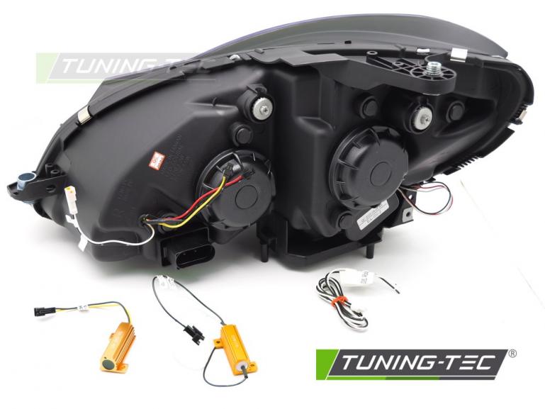 Preview: LED Tagfahrlicht Design Scheinwerfer für Mercedes Benz C-Klasse W204 11-14 (Mopf) schwarz