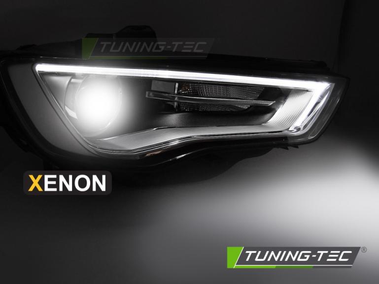 Preview: Xenon UPGRADE LED Tagfahrlicht Scheinwerfer Set für Audi A3 8V 12-16 schwarz/chrom (für werks. Halogen-Scheinwerfer)
