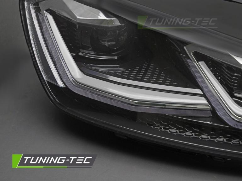 Preview: Voll-LED Tagfahrlicht Scheinwerfer für VW Golf 7 12-17 schwarz / rot mit dynamischem LED Blinker