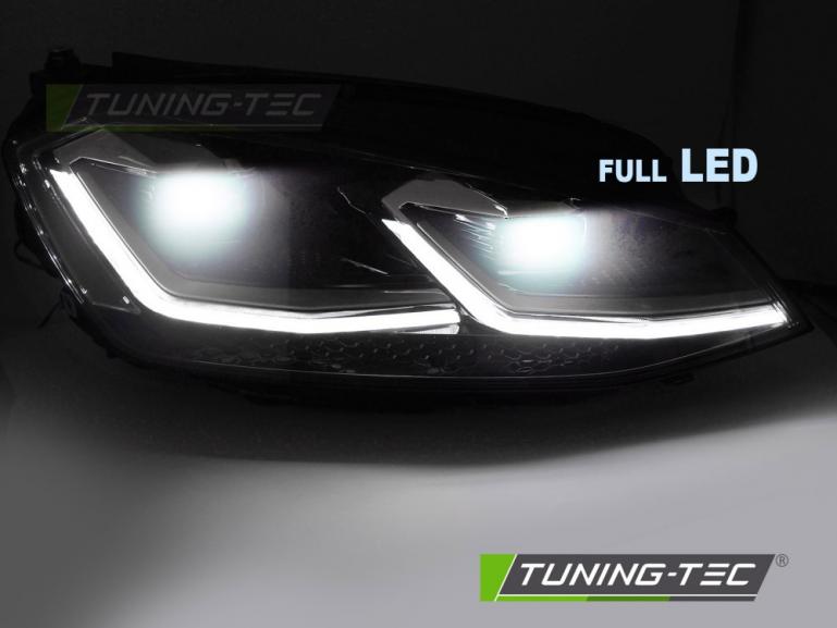 Preview: Voll-LED Tagfahrlicht Scheinwerfer für VW Golf 7 12-17 schwarz / rot mit dynamischem LED Blinker