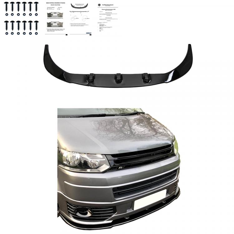 Preview: Upgrade Design Frontspoilerlippe für VW T5 Facelift (GP) 09-15 Hochglanz schwarz mit ABE