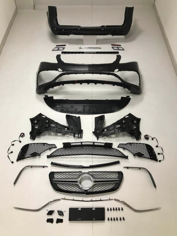 Upgrade Sport Optik Bodykit (Heckstoßstange + Frontstoßstange + Auspuffblenden + Frontgrill) für Mercedes Benz V-Klasse/Vito W447 14-21