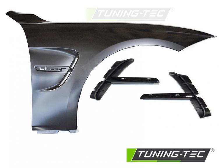 Upgrade Sport Design Kotflügel Vorn (links+rechts) für BMW 3er F30/F31 11-18 mit Lufteinlässen Hochglanz schwarz