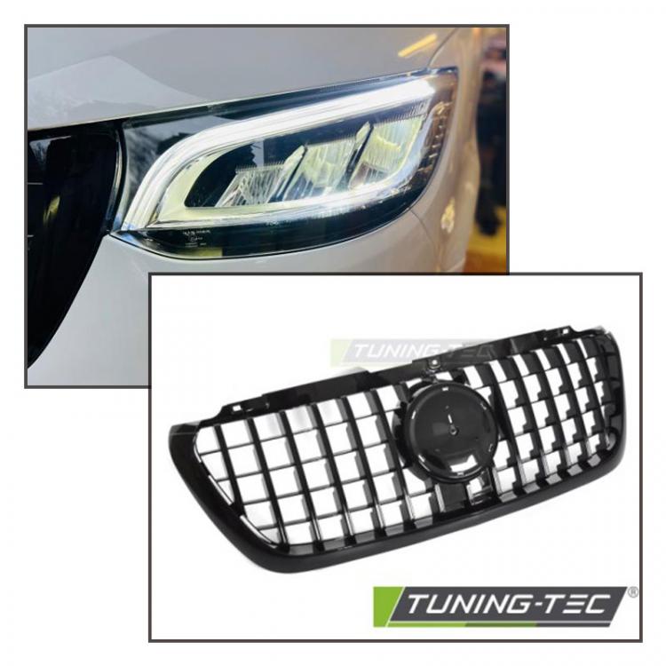 Paket - EXCLUSIVE VOLL LED Tagfahrlicht Scheinwerfer Set passend für Mercedes Benz Sprinter W907/W910 18+ schwarz/chrom +Upgrade Sportgrill / Kühlergrill passend für Mercedes-Benz Sprinter W907 /910 18-23 Hochglanz schwarz/chrom