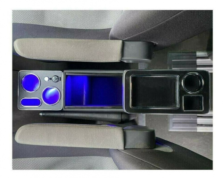 Upgrade Staufach Mittelkonsole Ablage für Peugeot Expert 06-16 mit LED Beleuchtung und USB