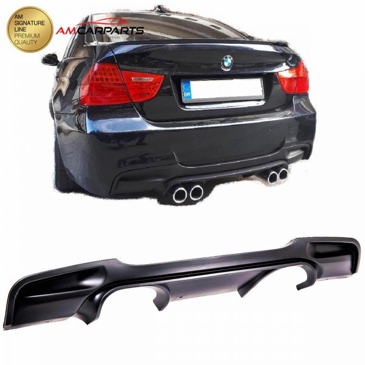 Upgrade Sport Design Heck Diffusor passend für BMW 3er E90 / E91 Limousine / Touring 05-11 Matt schwarz