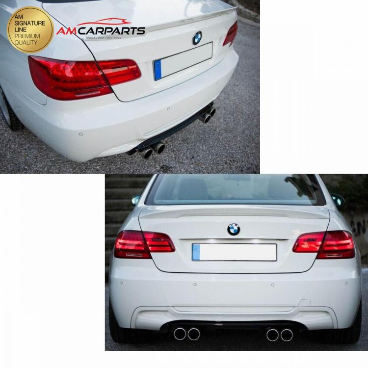 Upgrade Sport Design Heck Diffusor passend für BMW 3er E92 / E93 Coupe / Cabrio 06-13 Matt schwarz