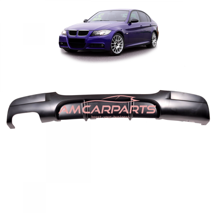 Upgrade Sport Design Heck Diffusor passend für BMW 3er E90 / E91 Limousine / Touring 05-11 Matt schwarz
