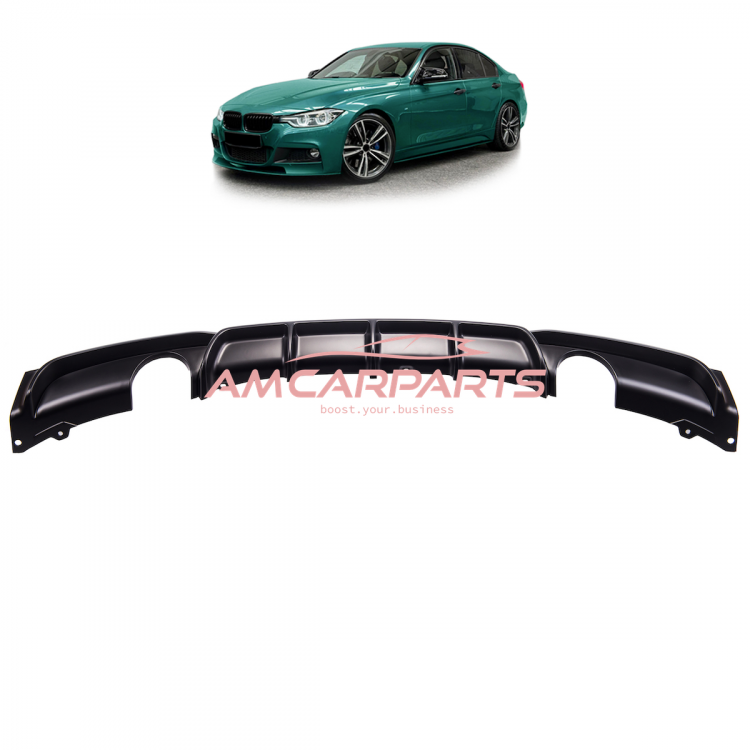 Upgrade Sport Design Heck Diffusor passend für BMW 3er F30 / F31 Limousine / Touring 11-18 Matt schwarz