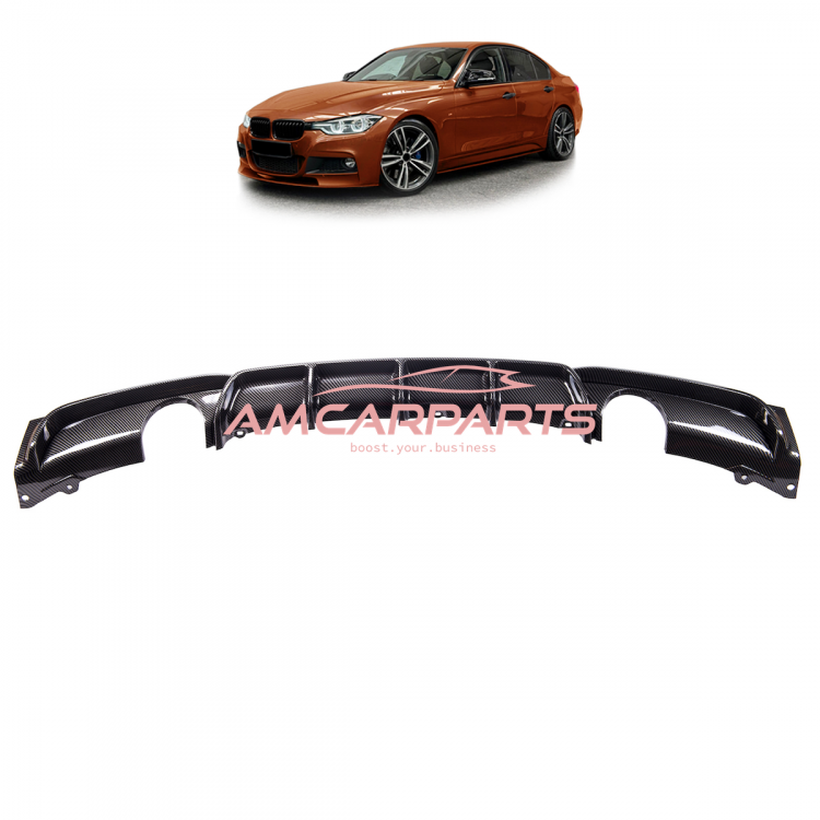 Upgrade Sport Design Heck Diffusor passend für BMW 3er F30 / F31 Limousine / Touring 11-18 Carbon-Optik