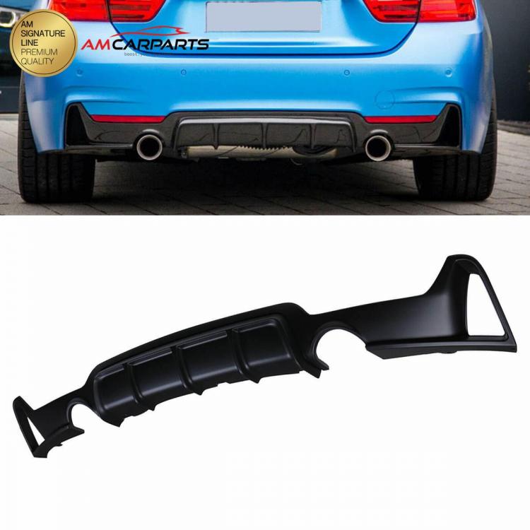 Upgrade Sport Design Heck Diffusor passend für BMW 4er F32 / F33 / F36 Coupe / Cabrio 13-21 Matt schwarz