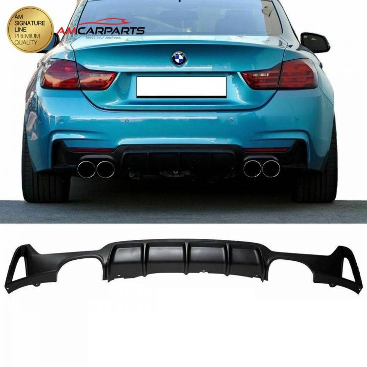 Upgrade Sport Design Heck Diffusor passend für BMW 4er F32 / F33 / F36 Coupe / Cabrio 13-20 Matt schwarz