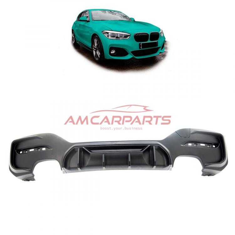 Upgrade Sport Design Heck Diffusor passend für BMW 1er F20 / F21 Facelift 15-19 Matt schwarz