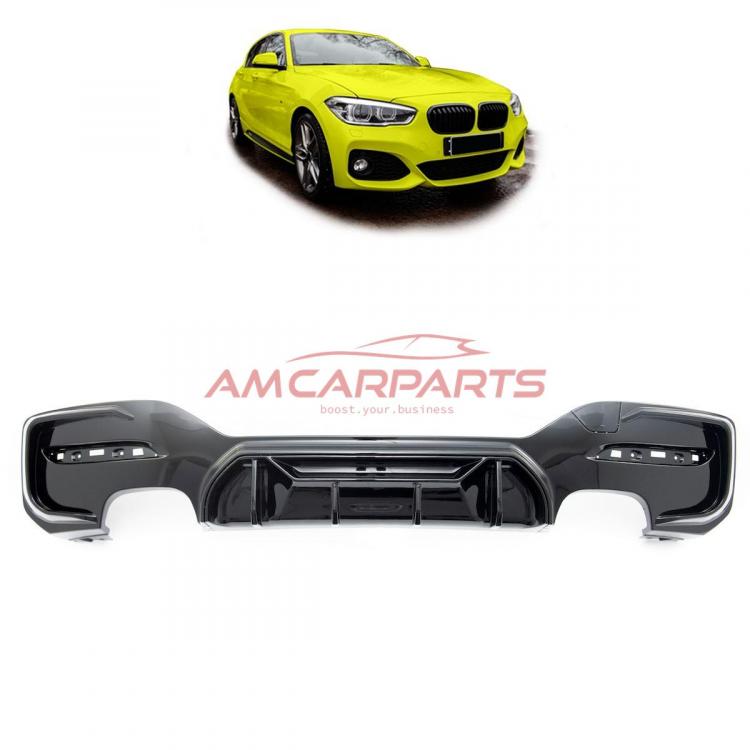 Upgrade Sport Design Heck Diffusor passend für BMW 1er F20 / F21 Facelift 15-19 Hochglanz schwarz