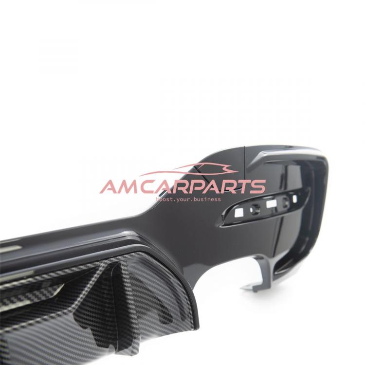 Preview: Upgrade Sport Design Heck Diffusor passend für BMW 1er F20 / F21 Facelift 15-19 Carbon-Optik / Hochglanz schwarz