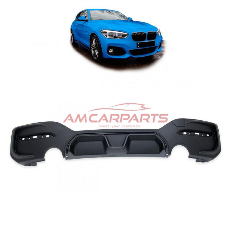 Upgrade Sport Design Heck Diffusor passend für BMW 1er F20 / F21 Facelift 15-19 Matt schwarz