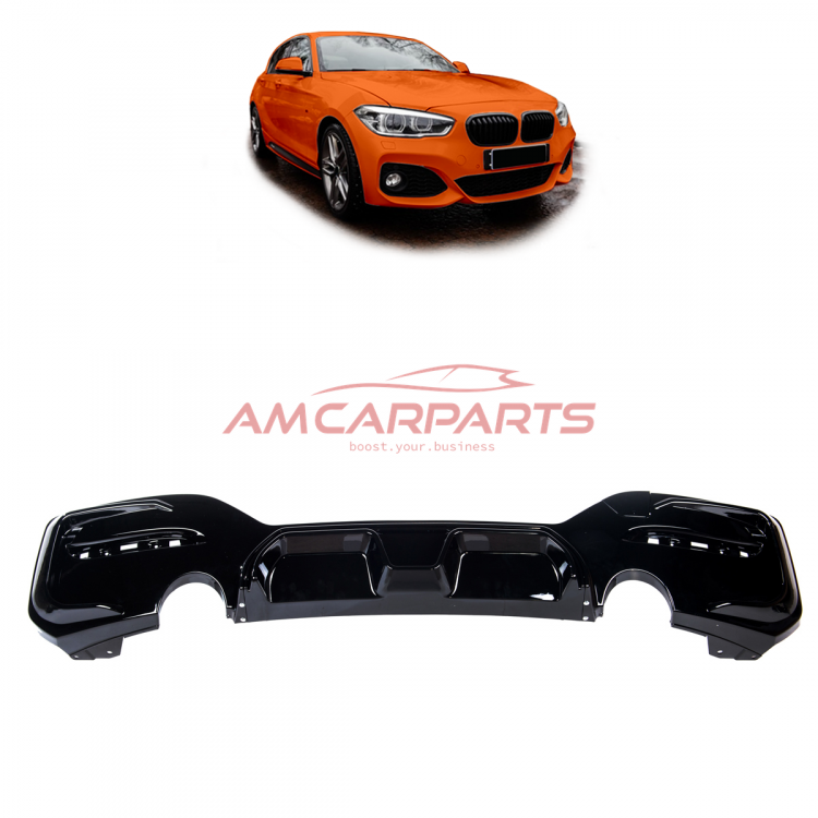 Upgrade Sport Design Heck Diffusor passend für BMW 1er F20 / F21 Facelift 15-19 Hochglanz schwarz