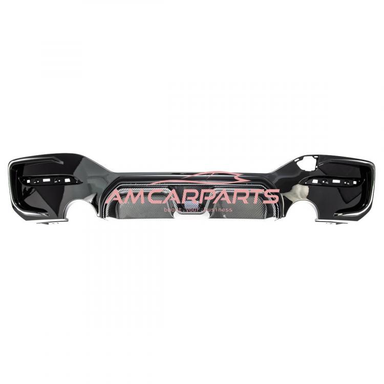 Preview: Upgrade Sport Design Heck Diffusor passend für BMW 1er F20 / F21 Facelift 15-19 Carbon-Optik / Hochglanz schwarz