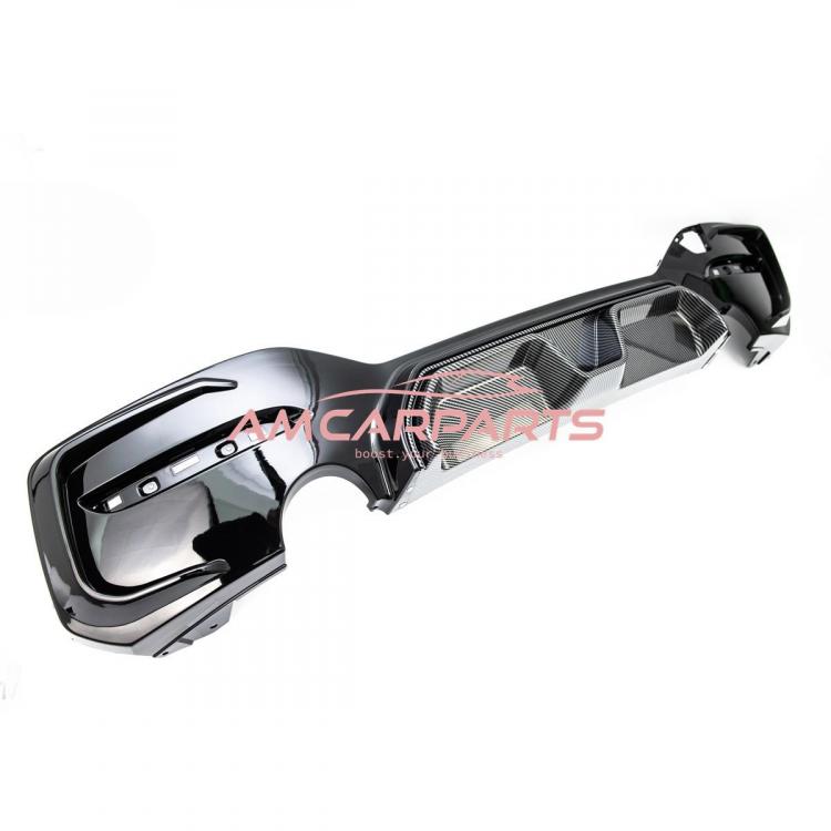 Preview: Upgrade Sport Design Heck Diffusor passend für BMW 1er F20 / F21 Facelift 15-19 Carbon-Optik / Hochglanz schwarz