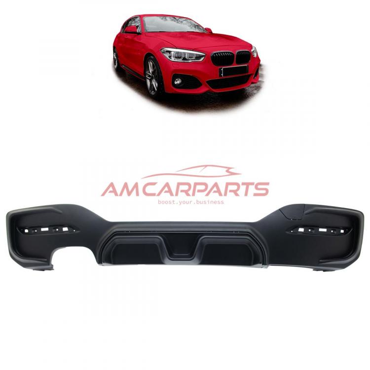 Upgrade Sport Design Heck Diffusor passend für BMW 1er F20 / F21 Facelift 15-19 Matt schwarz