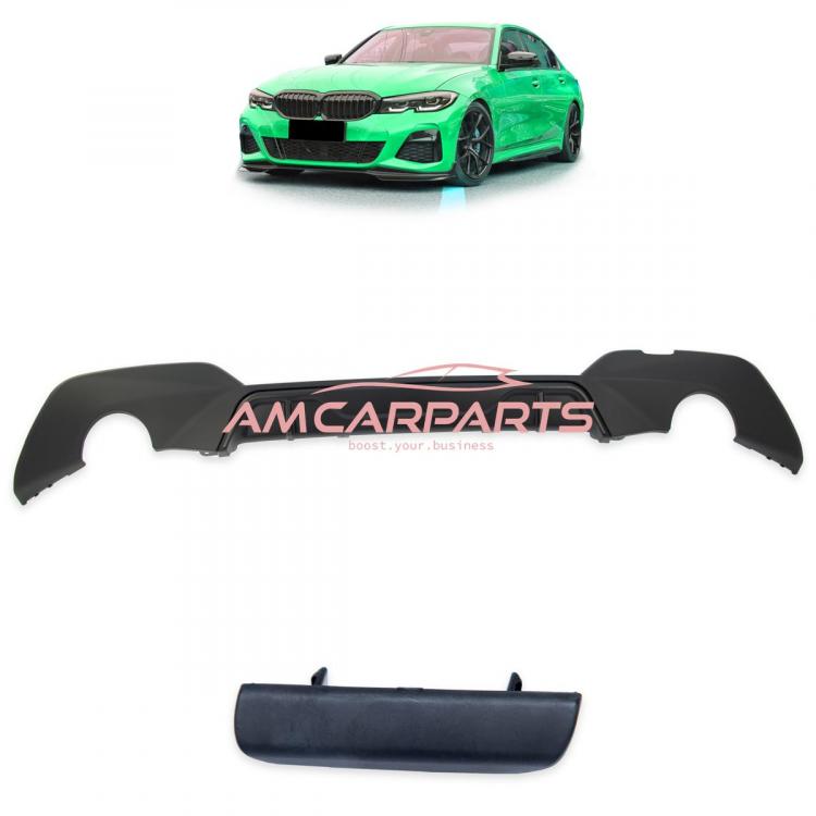Upgrade Sport Design Heck Diffusor passend für BMW 3er G20 / G21 Vor-Facelift Limousine / Touring 18+ Matt schwarz