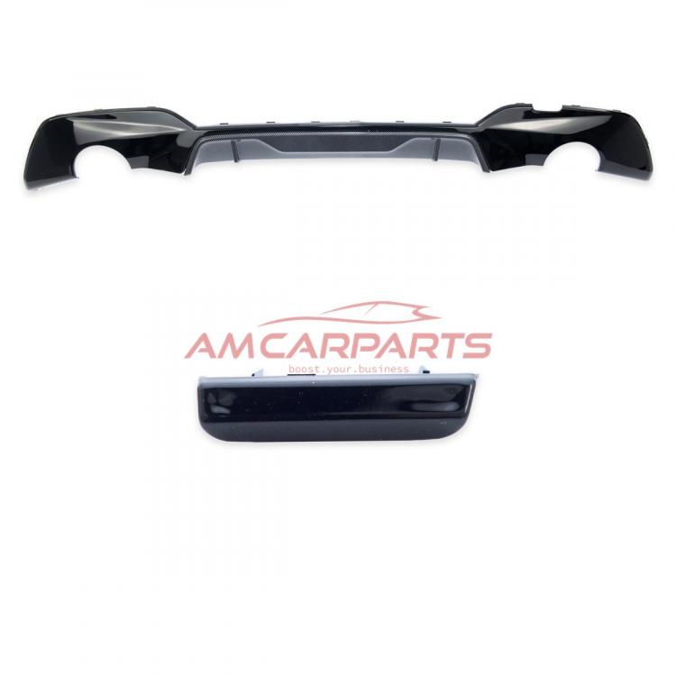 Preview: Upgrade Sport Design Heck Diffusor passend für BMW 3er G20 / G21 Vor-Facelift Limousine / Touring 18+ Hochglanz schwarz / Carbon-Optik