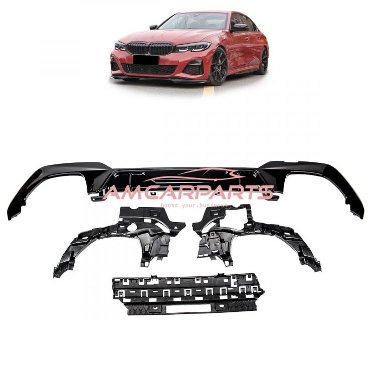 Upgrade Sport Design Heck Diffusor passend für BMW 3er G20 / G21 Limousine / Touring 19-22 Hochglanz schwarz