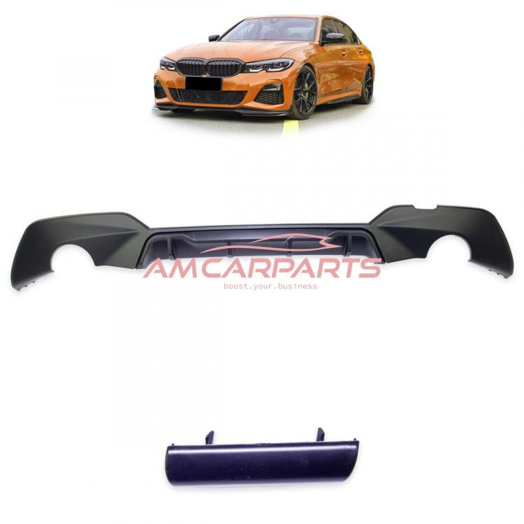 Upgrade Sport Design Heck Diffusor passend für BMW 3er G20 / G21 Vor-Facelift Limousine / Touring 18+ Matt schwarz