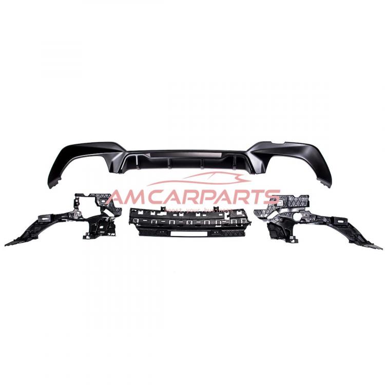 Preview: Upgrade Sport Design Heck Diffusor passend für BMW 3er G20 / G21 Vor-Facelift Limousine / Touring 18+ Matt schwarz