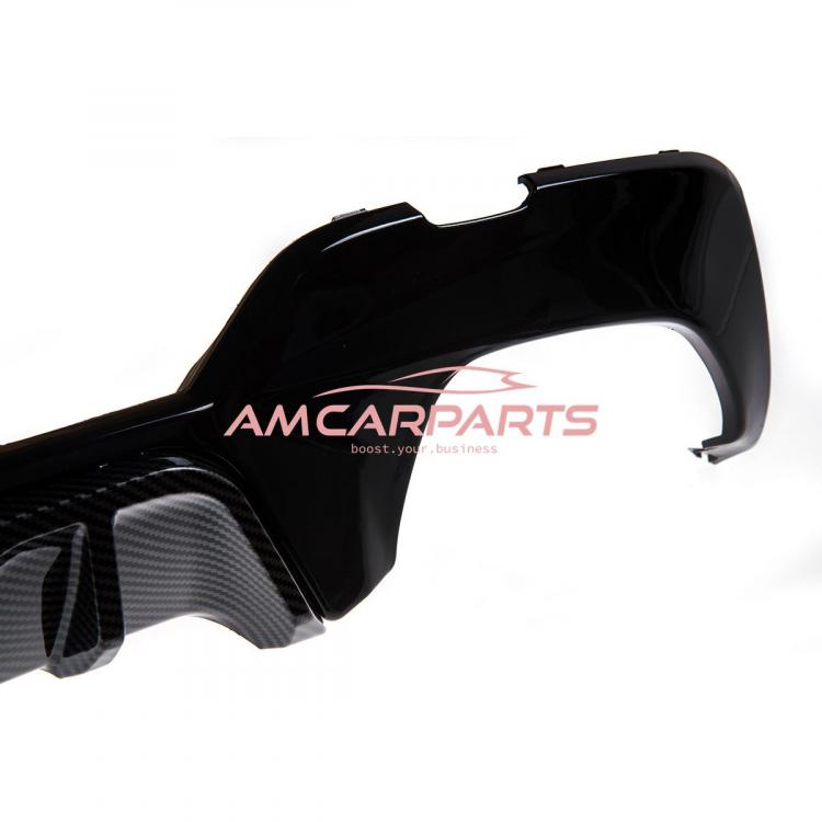Upgrade Sport Design Heck Diffusor passend für BMW 3er G20 / G21 Vor-Facelift Limousine / Touring 18+ Hochglanz schwarz / Carbon-Optik