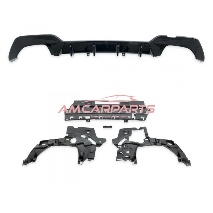 Preview: Upgrade Sport Design Heck Diffusor passend für BMW 3er G20 / G21 Vor-Facelift Limousine / Touring 18+ Hochglanz schwarz