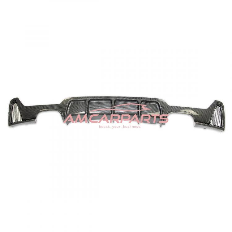 Upgrade Sport Design Heck Diffusor passend für BMW 4er F32 / F33 / F36 Coupe / Cabrio / Gran Coupe 13+ Carbon-Optik