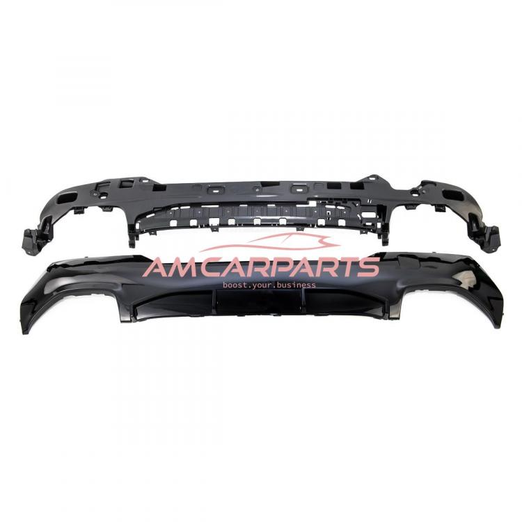 Upgrade Sport Design Heck Diffusor passend für BMW 4er G22 / G23 / G83 Coupe / Cabrio 20+ Hochglanz schwarz