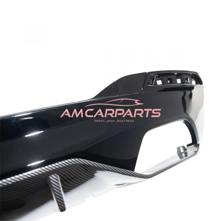 Upgrade Sport Design Heck Diffusor passend für BMW 5er G30 / G31 Vor-Facelift Limousine / Touring 16-20 Carbon-Optik / Hochglanz schwarz