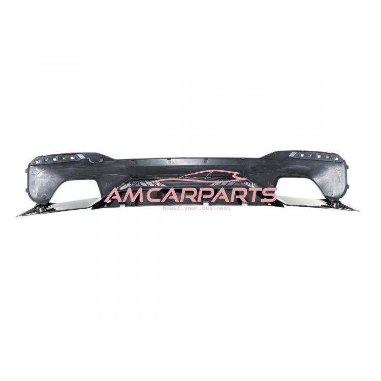 Upgrade Sport Design Heck Diffusor passend für BMW 5er G30 / G31 Vor-Facelift Limousine / Touring 16-20 Carbon-Optik / Hochglanz schwarz