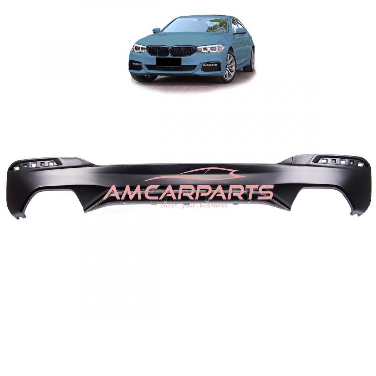Upgrade Sport Design Heck Diffusor passend für BMW 5er G30 / G31 Vor-Facelift Limousine / Touring 16-20 Carbon-Optik / Matt schwarz