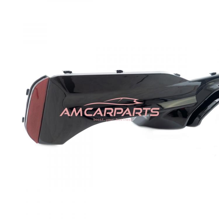 Upgrade Sport Design Heck Diffusor passend für BMW 5er G30, F90 / G31 Limousine / Touring 17-23 Hochglanz schwarz mit integrierter LED-Bremsleuchte