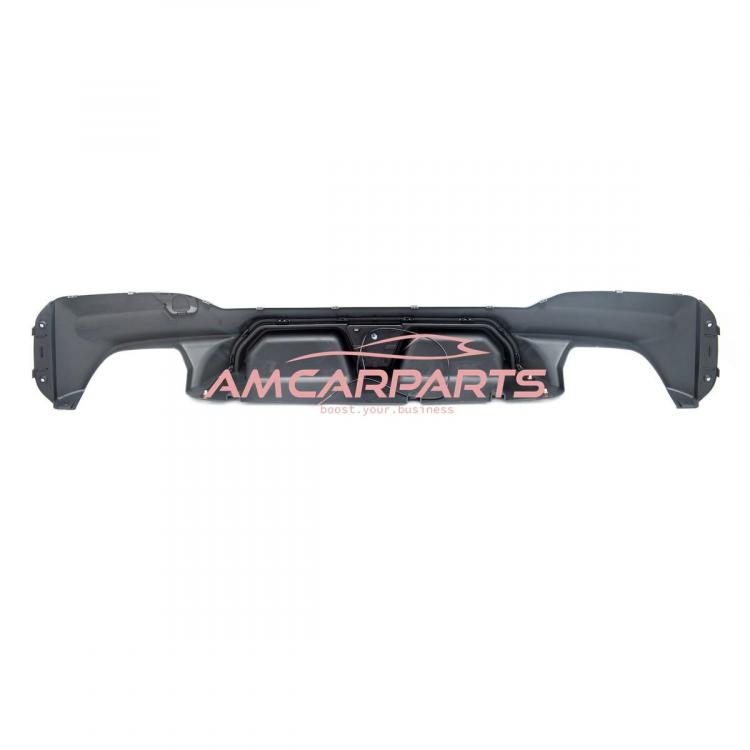 Upgrade Sport Design Heck Diffusor passend für BMW 5er G30, F90 / G31 Limousine / Touring 17-23 Hochglanz schwarz mit integrierter LED-Bremsleuchte