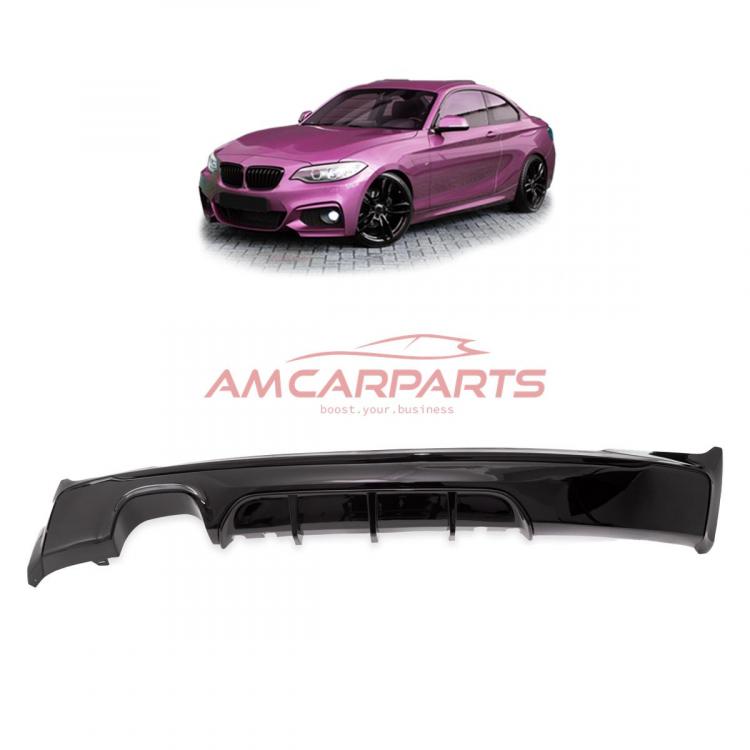 Upgrade Sport Design Heck Diffusor passend für BMW 2er F22 / F23 Coupe / Cabrio 14-21 Hochglanz schwarz