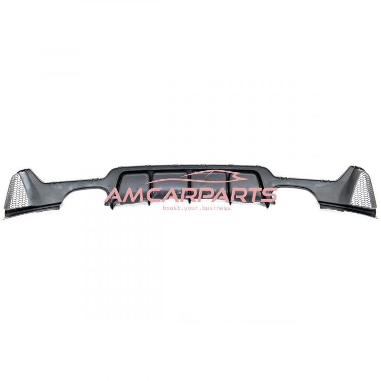 Upgrade Sport Design Heck Diffusor passend für BMW 4er F32 / F33 / F36 Coupe / Cabrio / Gran Coupe 13+ Hochglanz schwarz