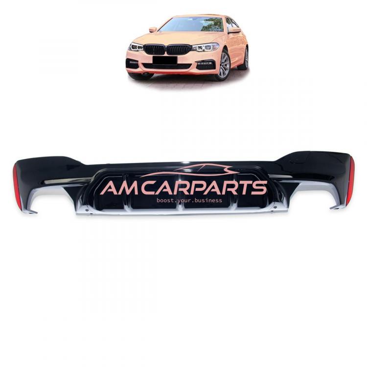 Upgrade Sport Design Heck Diffusor passend für BMW 5er G30 / G31 Limousine / Touring 16-23 Hochglanz schwarz
