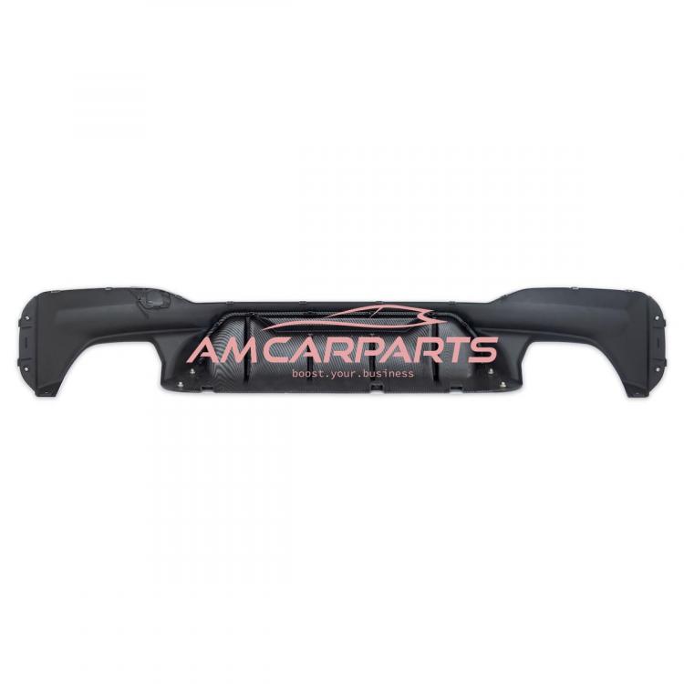 Upgrade Sport Design Heck Diffusor passend für BMW 5er G30, F90 / G31 Vor-Facelift Limousine / Touring 17-20 Carbon-Optik / Hochglanz schwarz