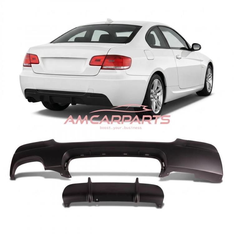 Upgrade Sport Design Heck Diffusor passend für BMW 3er E92 / E93 Coupe / Cabrio 06-13 Matt schwarz