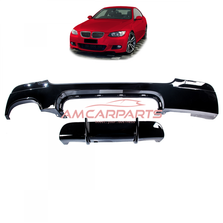 Upgrade Sport Design Heck Diffusor passend für BMW 3er E92 / E93 Coupe / Cabrio 06-13 Hochglanz schwarz