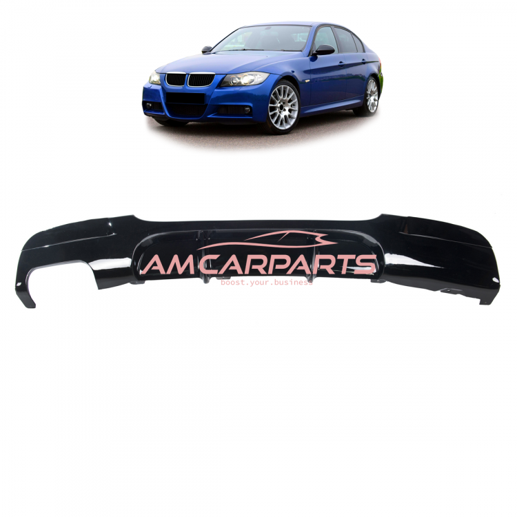 Upgrade Sport Design Heck Diffusor passend für BMW 3er E90 / E91 Limousine / Touring 05-11 Hochglanz schwarz