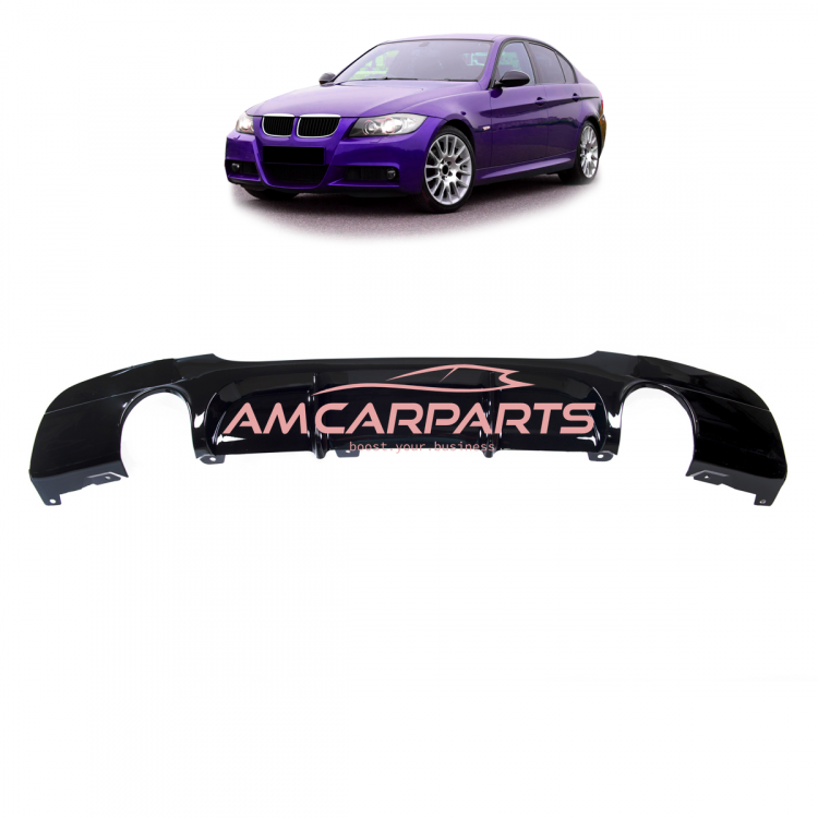 Upgrade Sport Design Heck Diffusor passend für BMW 3er E90 / E91 Limousine / Touring 05-11 Hochglanz schwarz