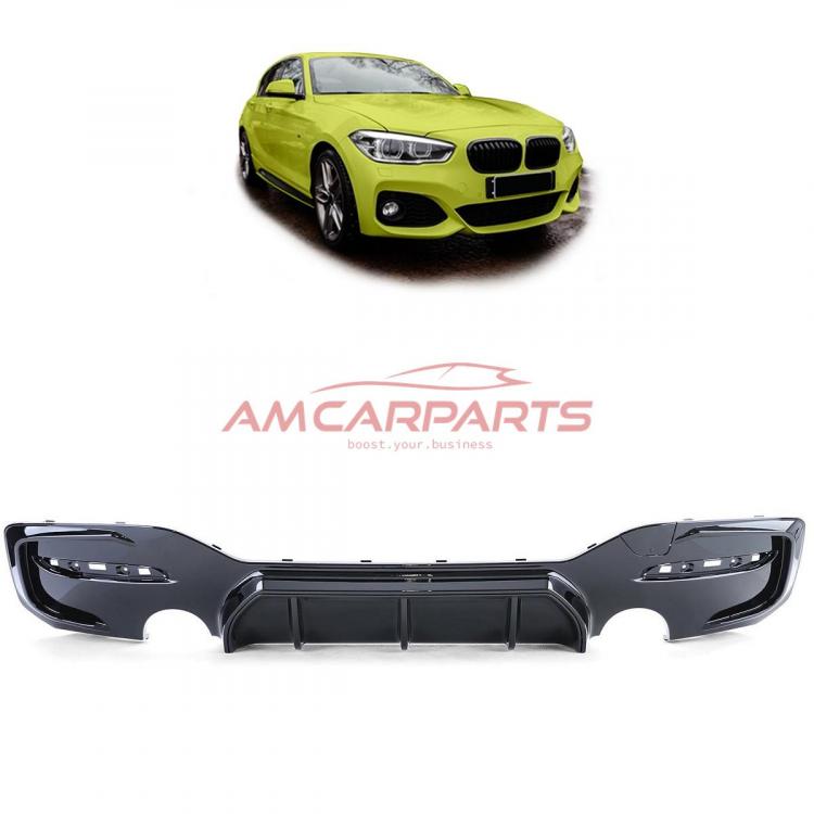Upgrade Sport Design Heck Diffusor passend für BMW 1er F20 / F21 Facelift 15-19 Hochglanz schwarz