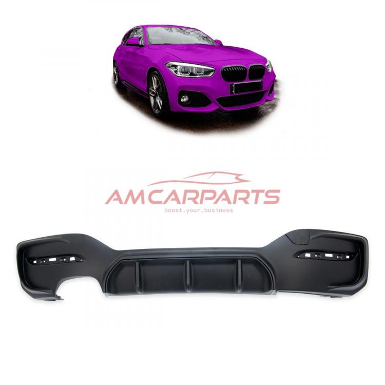 Upgrade Sport Design Heck Diffusor passend für BMW 1er F20 / F21 Facelift 15-19 Matt schwarz