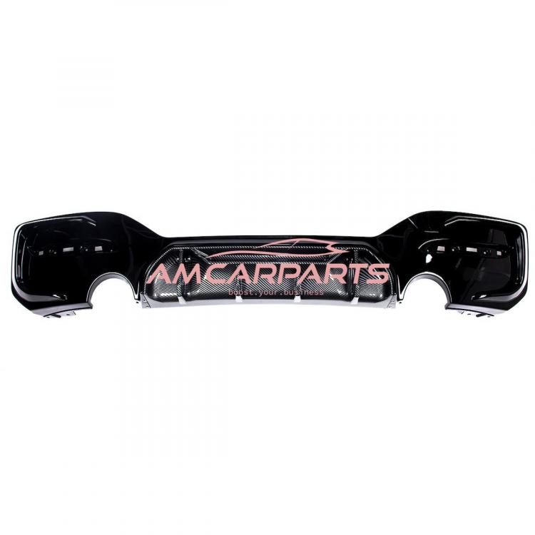 Preview: Upgrade Sport Design Heck Diffusor passend für BMW 1er F20 / F21 Facelift 15-19 Carbon-Optik / Hochglanz schwarz